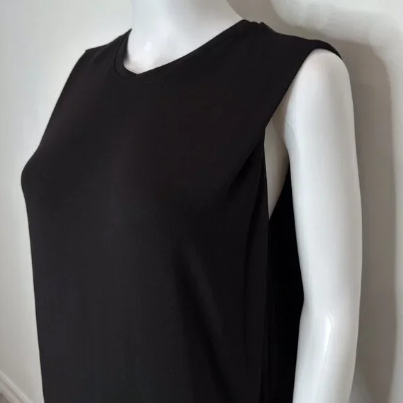 Halston Heritage Sleeveless Casual Tank Midi Dress in Black Women's Size M - Picture 5 of 14